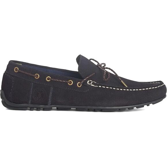 Barbour Mens Jenson Loafers US 8 EU 41 Navy Blue Suede NIB - Picture 2 of 13